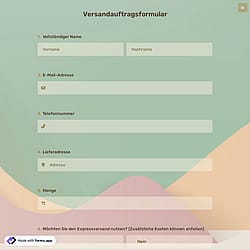 Versandauftragsformular