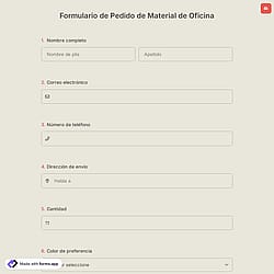 Formulario de Pedido de Material de Oficina