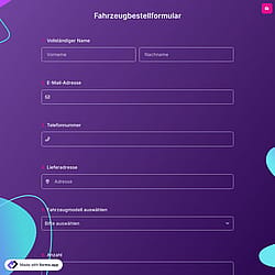 Fahrzeugbestellformular