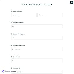 Formulário de Pedido de Crochê