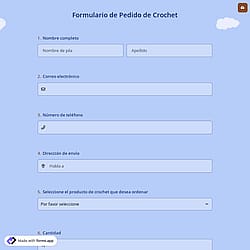Formulario de pedido de crochet