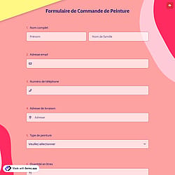 Formulaire de Commande de Peinture