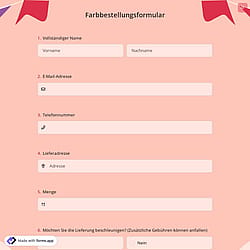 Farbbestellungsformular