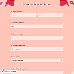 Formulário de Pedido de Tinta