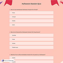 Halloween Kostüm Quiz
