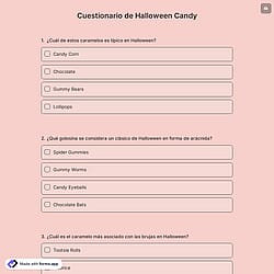 Cuestionario de Halloween Candy