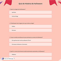 Quiz de História do Halloween