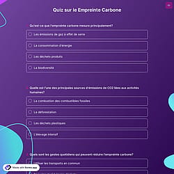 Quiz sur le Empreinte Carbone