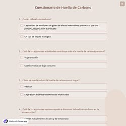 Cuestionario de Huella de Carbono