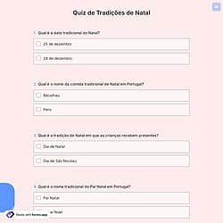 Quiz de Tradições de Natal