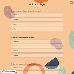 Quiz de Zoologie