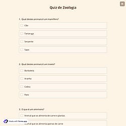 Quiz de Zoologia
