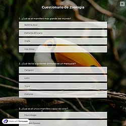 Cuestionario de Zoología
