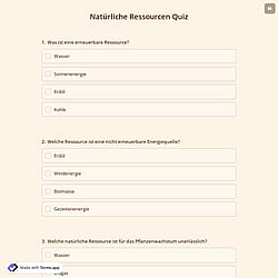 Natürliche Ressourcen Quiz