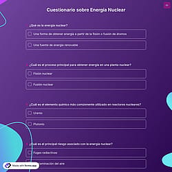 Cuestionario sobre Energía Nuclear