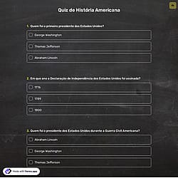 Quiz de História Americana
