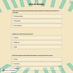 Quiz de Biologie