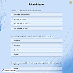 Quiz de Géologie