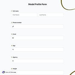 Model Profile Form 