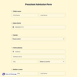 Preschool Admission Form