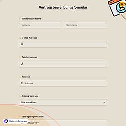 Vertragsbewerbungsformular
