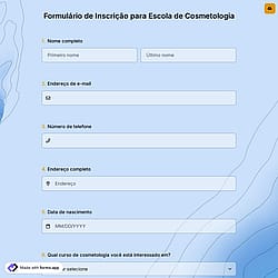 Formulário de Inscrição para Escola de Cosmetologia