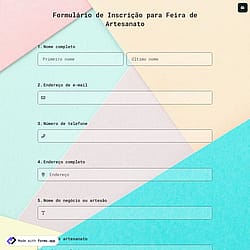 Formulário de Inscrição para Feira de Artesanato