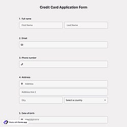Credit Card Application Form