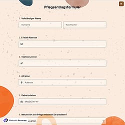 Pflegeantragsformular