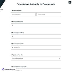Formulário de Aplicação de Planejamento