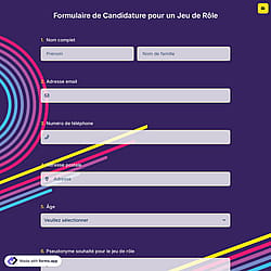 Formulaire de Candidature pour un Jeu de Rôle