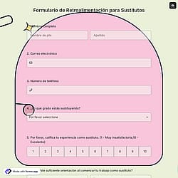 Formulario de Retroalimentación para Sustitutos