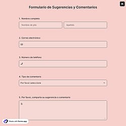 Formulario de Sugerencias y Comentarios