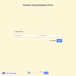 Summer Camp Feedback Form