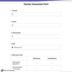 Teacher Assessment Form