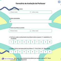 Formulário de Avaliação do Professor