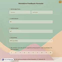 Reisebüro-Feedback-Formular