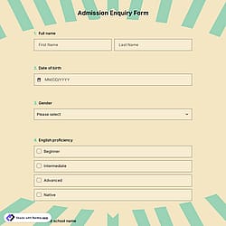 Admission Enquiry Form