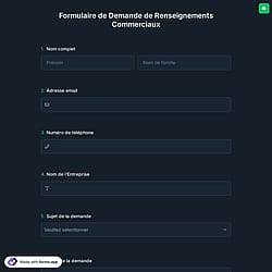 Formulaire de demande commerciale