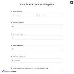 Formulário de Consulta Comercial