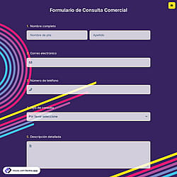 Formulario de consulta comercial
