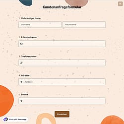 Kundenanfrageformular