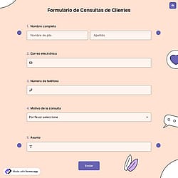 Formulario de Consultas de Clientes