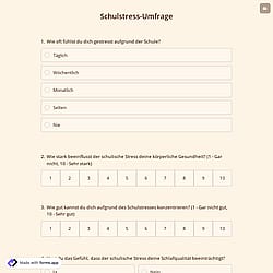 Schulstress-Umfrage