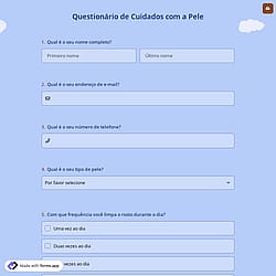 Questionário de Cuidados com a Pele