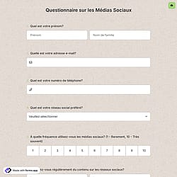 Questionnaire sur les Médias Sociaux