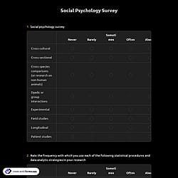 Social Psychology Survey