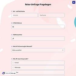 Fragebogen zur Reiseumfrage