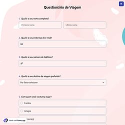Questionário de Pesquisa de Viagem