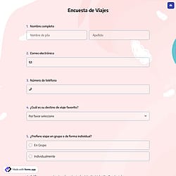 Cuestionario de encuesta de viajes